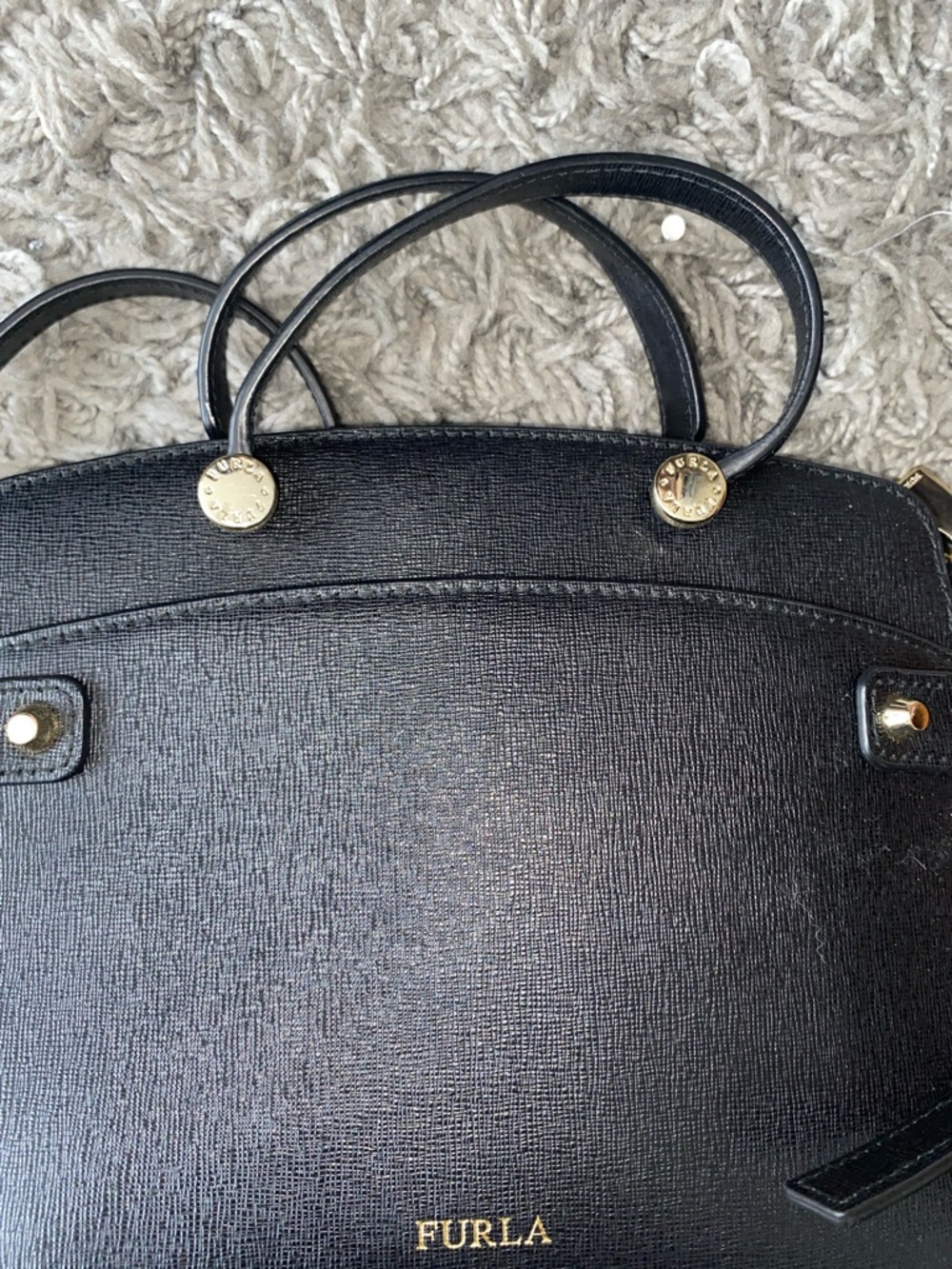 Furla Black Leather Mini Crossbody with Gold Hardware - Picture 5 of 8